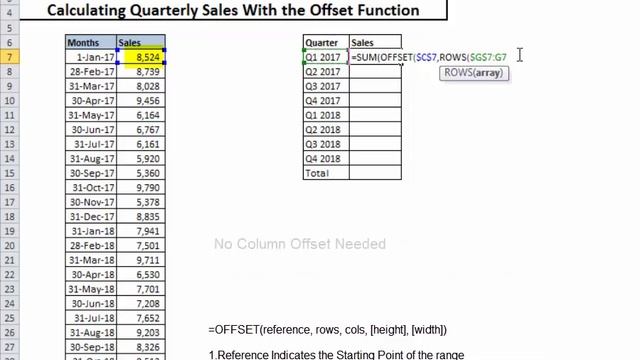 Quarterly Sum using Offset Function смотреть онлайн