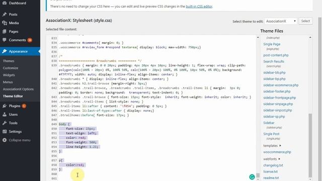 WP Appearance Themes Editor PHP смотреть онлайн