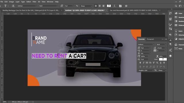 How to Design Car Rental Social Media Banner | Adobe Photoshop Tutorial CC | PHD_Graphixs смотреть онлайн