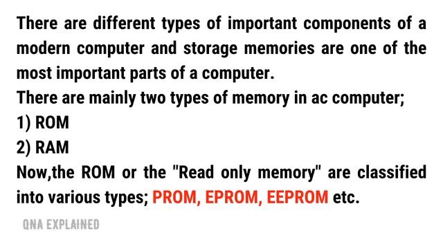What is the full form of PROM, EPROM and EEPROM || QnA Explained смотреть онлайн