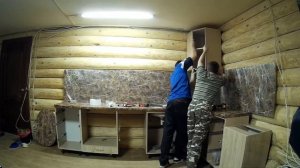 Устанавливаем кухню в бревенчатом доме