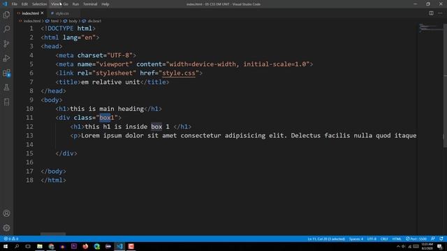 Understand em in CSS (HTML AND CSS TUTORIAL 74) смотреть онлайн