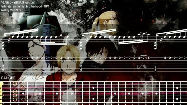 [TAB/TUTORIAL] AGAIN - Fullmetal Alchemist Brotherhood - [full version] [ LAST TAB video !!! ] смотреть онлайн