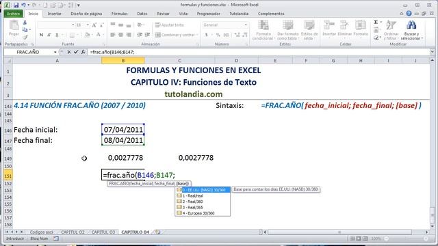 4.14 Función frac.año: Fórmulas y Funciones en Excel смотреть онлайн