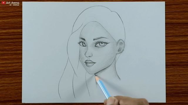 How to Draw a Girl Face for BEGINNERS - step by step || Pencil Sketch смотреть онлайн