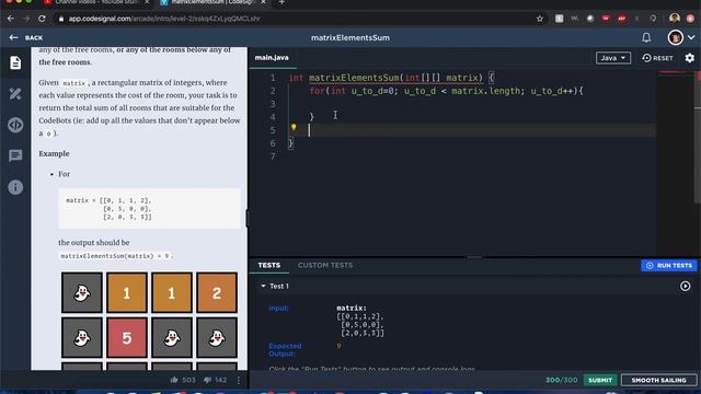 "Matrix Elements Sum" - Codesignal #8 - JAVA Solution смотреть онлайн