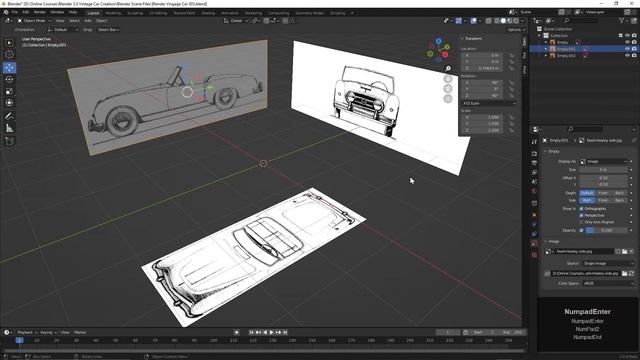 Blender Vintage Car Creation - 003 Setting up Reference Images in Blender смотреть онлайн