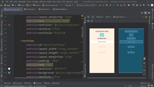 Age in Minutes Calculator part 05 using kotlin android studio смотреть онлайн