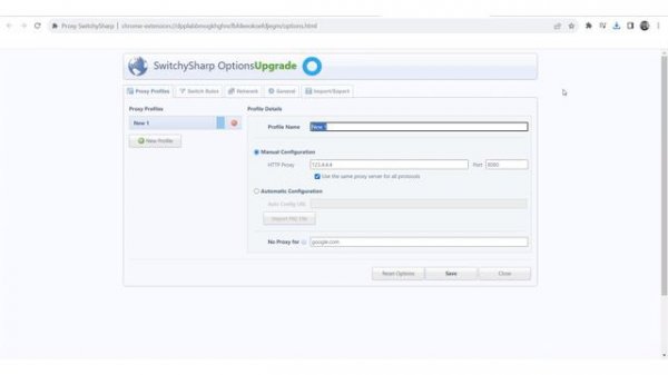 Настройка прокси в Proxy SwitchySharp