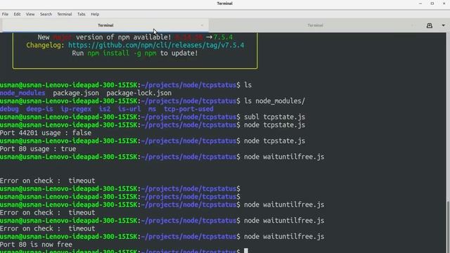 Learn how to monitor and check status of TCP Port in Node JS смотреть онлайн
