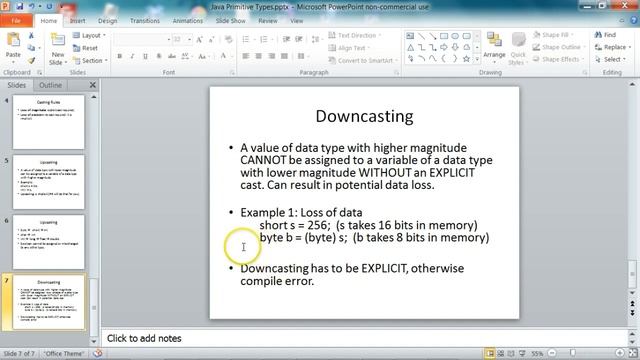 Java Primitive Types and Casting смотреть онлайн
