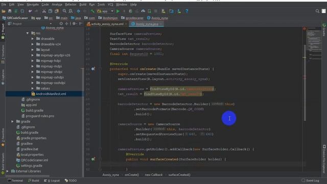Android Darslar Kamera Orqali QR Code O'qish