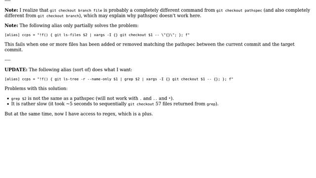 git checkout revision -- \*partial/path\*? (i.e. use pathspec with git checkout from specific... смотреть онлайн