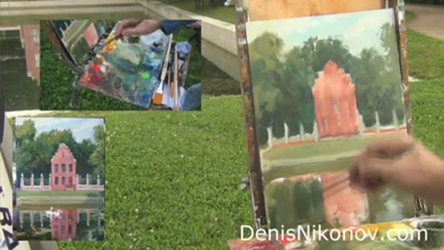 Пленэр в Кусково. Голландский домик. Пейзаж маслом. Часть 1 смотреть онлайн