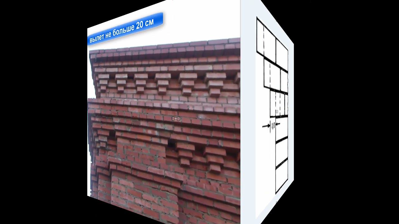 Какой допускается свес у кирпичного карниза смотреть онлайн