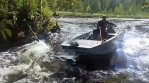 Плоскодонная лодка под водомет. Мотор ямаха 30. Vrungel 400 в Карелии