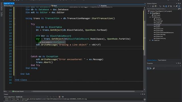 Creating a Line in AutoCAD using VB.NET смотреть онлайн