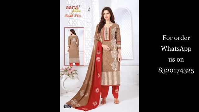 Aarvi Fashion Battik Plus Vol 1 Cotton Suit|| Latest Design Batik Printed Dress Materials
