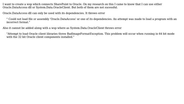 Sharepoint: How to connect to oracle from a sharepoint solution? смотреть онлайн