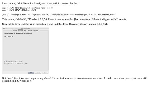 Where is the Java installation that is installed by Java Updater located? смотреть онлайн