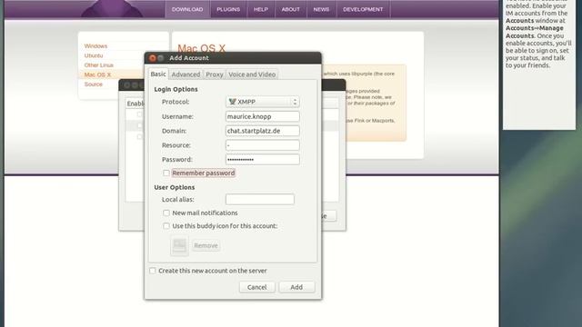 Setup XMPP / Jabber Account with Pidgin смотреть онлайн