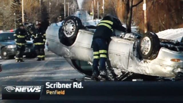 Car Flips Over From Car Crash Rochester N.Y! смотреть онлайн