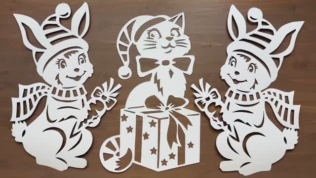 МНОГО ШАБЛОНОВ. НОВОГОДНИЕ ОКНА ❄ ВЫТЫНАНКИ смотреть онлайн