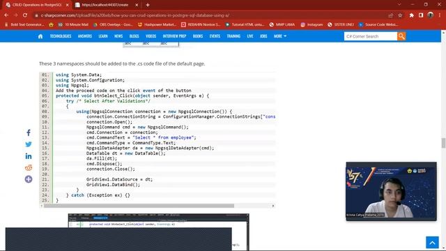 CRUD Menggunakan NPGSQL Bahasa C# смотреть онлайн
