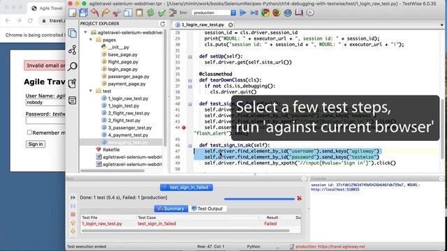 TestWise (mac) Tutorial: Attach Selenium Pytest steps to an existing browser смотреть онлайн