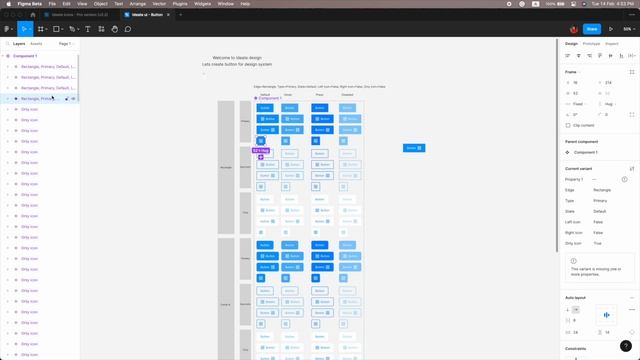 Figma Design System | How to Design Powerful Button Components in Figma: Step-by-Step Tutorial смотреть онлайн