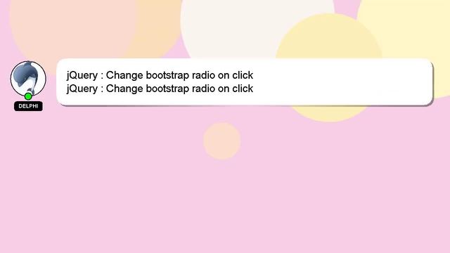 jQuery : Change bootstrap radio on click смотреть онлайн