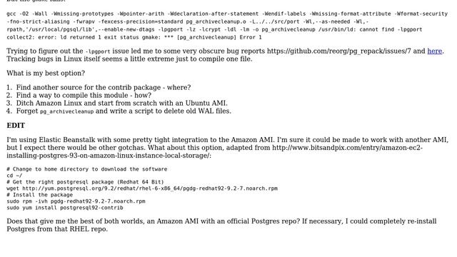 Databases: How to get pg_archivecleanup on Amazon Linux 2014.03? смотреть онлайн