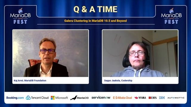 Galera Clustering in MariaDB 10.5 and beyond Q&A - Seppo Jaakola - MariaDB Server Fest 2020 смотреть онлайн