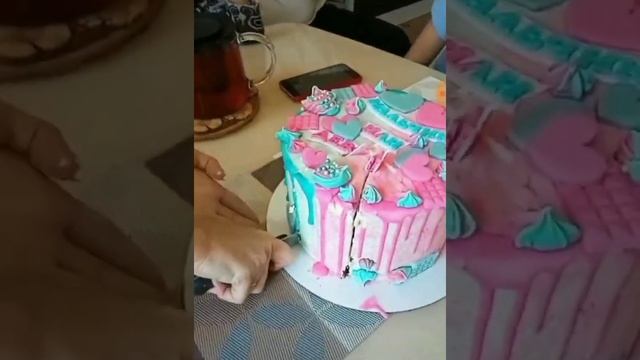 ТОРТ В РАЗРЕЗЕ. МАЛЬЧИК ИЛИ ДЕВОЧКА??? Пиньята торт. Торт определение пола. Гендерный торт. смотреть онлайн