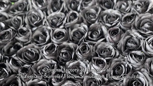 CB -099 Fabric black rose rolled up flower wall for event decor. смотреть онлайн