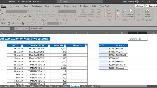 Data Validation across Two Columns смотреть онлайн