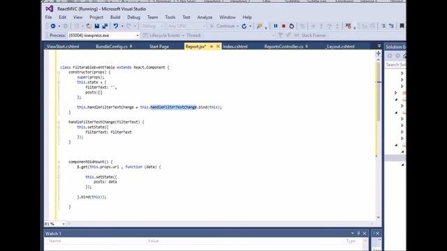 MVC5 + REACTJS Table Filter using JSON PART 2/2 смотреть онлайн