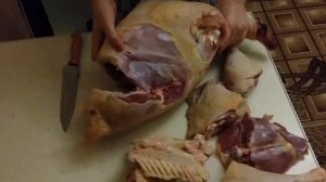 Разделка индейки на порционные кусочки