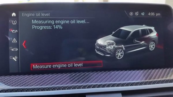 How to check your oil level in a 2020 BMW X3M Competition.