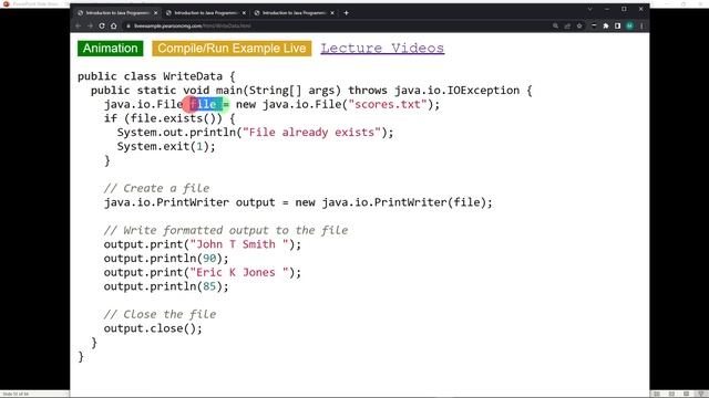 Java Files and Using PrintWriter смотреть онлайн