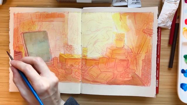 redesigning my new channel banner! ✿ gouache painting process смотреть онлайн