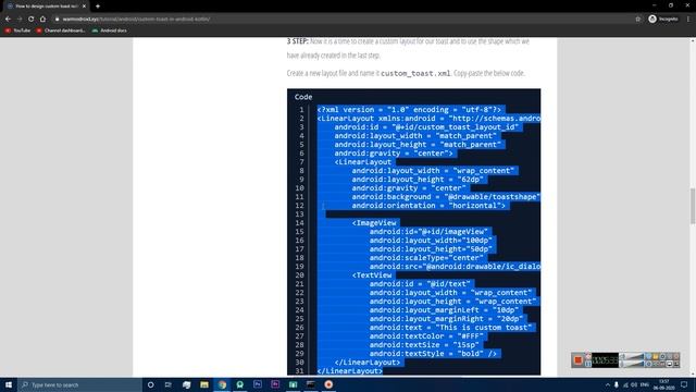 Custom Toast Notification in Android || Tutorial for Beginners смотреть онлайн