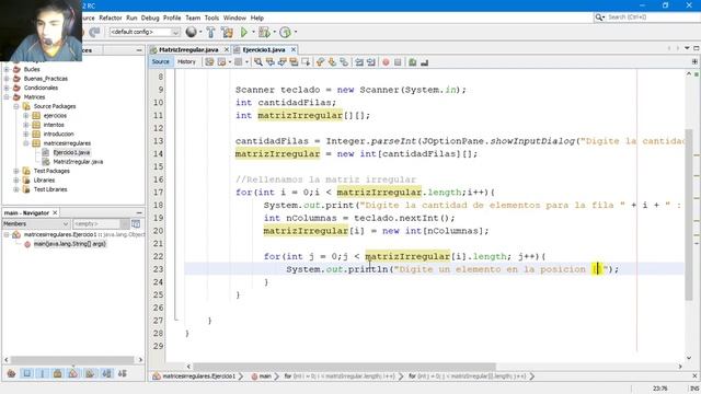 85 . Curso de Java II Matrices irregulares II Ejercicio - Llenar e imprimir una matriz irregular смотреть онлайн