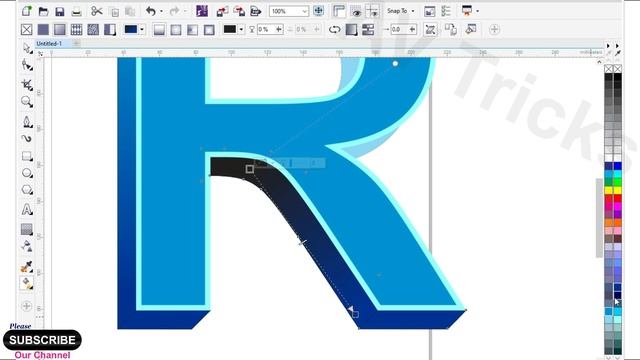 How to Design 3D text and letter R in CorelDraw X7 смотреть онлайн