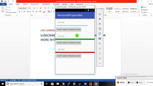 android horizontal progress bar with percentage смотреть онлайн