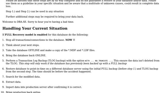 Databases: SQL Server mistaken update rows without backup (2 Solutions!!) смотреть онлайн