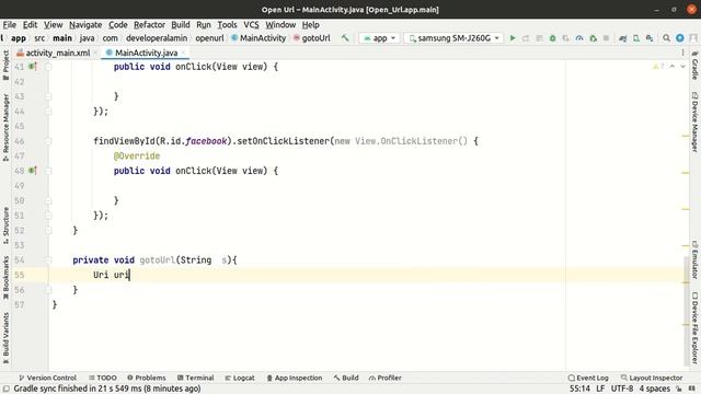 How to open url using intent in android | Open URL by clicking on TextView, Button or ImageView смотреть онлайн