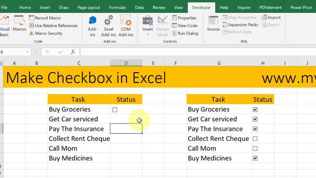 Insert Checkbox in Excel смотреть онлайн