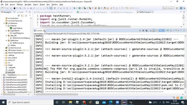 Video 5 BDDCucumber Selenium create testRunner File смотреть онлайн