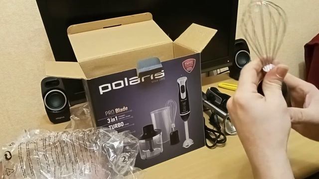 Погружной блендер Polaris PHB 0742. 3 в одном. смотреть онлайн